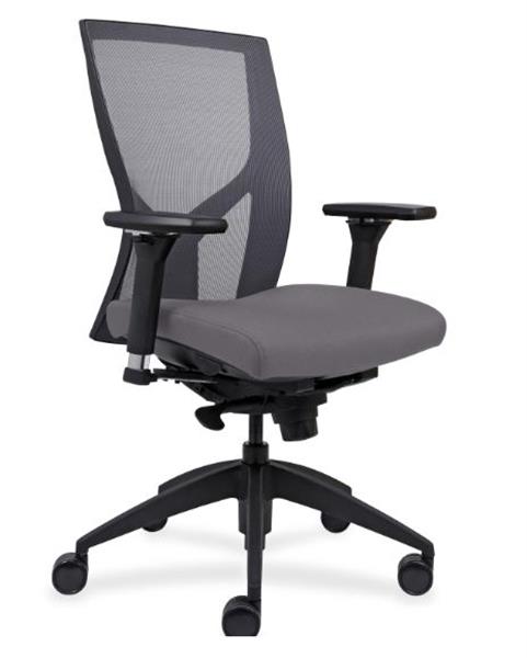 Lorell High-Back Mesh Chairs With Fabric Seat
